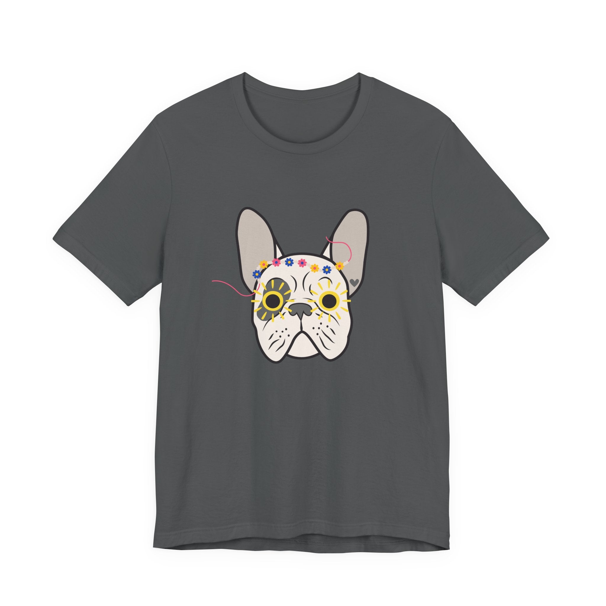 Graphic Design Animals T-Shirt with Cream Flower Power Frenchie
